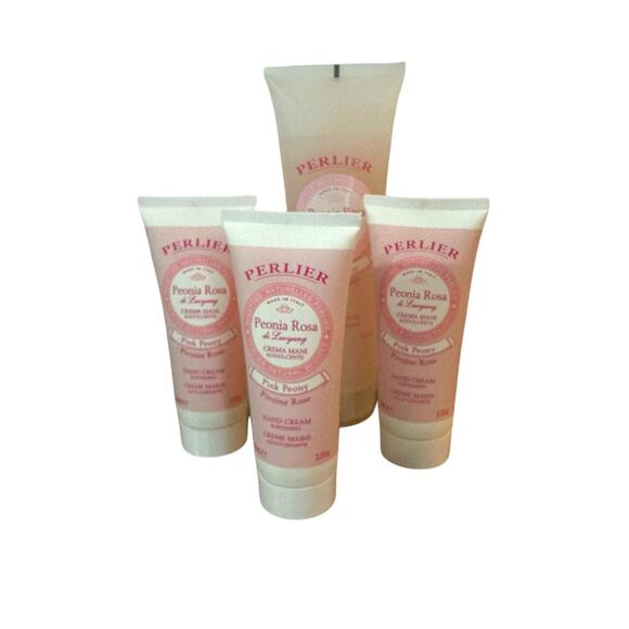 Perlier Pink Peony Lot 1 Shower Cream, 8.4 fl oz 3 Hand Cream 3.3 fl oz New Full - Picture 1 of 5